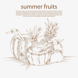 椰汁标签设计椰汁水果素描高清图片