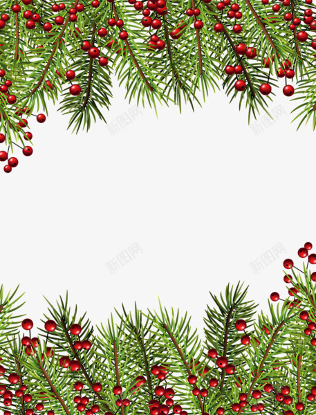 圣诞树花边png免抠素材_新图网 https://ixintu.com 圣诞元素 圣诞贺卡装饰 手绘 绿色