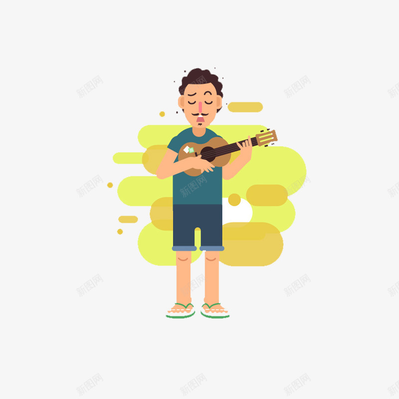 弹吉他男人png免抠素材_新图网 https://ixintu.com 乐器 人物素材 卡通 弹吉他 男人