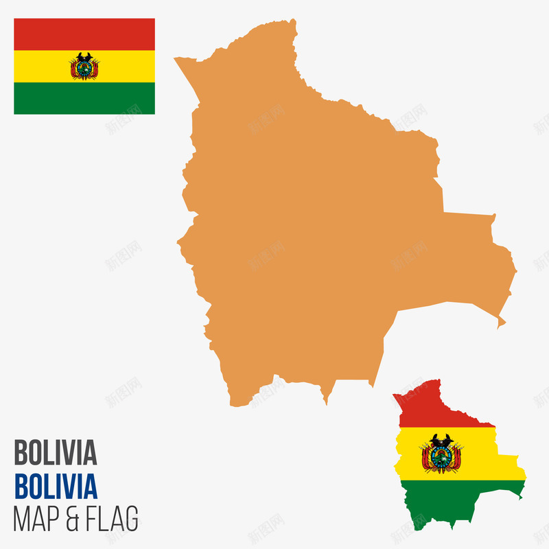 玻利维亚地图png免抠素材_新图网 https://ixintu.com 国旗 实用 清晰 玻利维亚 矢量地图 色块