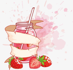 草莓汁和草莓简图素材