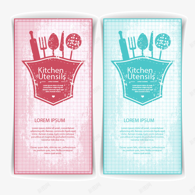 2款彩色厨房用品卡片png免抠素材_新图网 https://ixintu.com 厨房 厨房卡片 厨房用品 彩色卡片