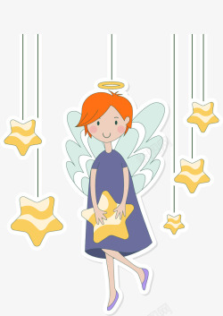天使挂饰手绘可爱小天使高清图片