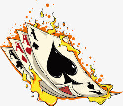 燃烧的扑克牌燃烧扑克牌印花矢量图高清图片