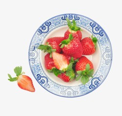 新鲜盘装草莓素材