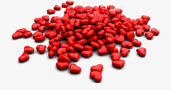 一堆药丸一堆红色的爱心药丸高清图片