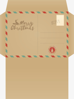 圣诞明信片纸盒矢量图海报