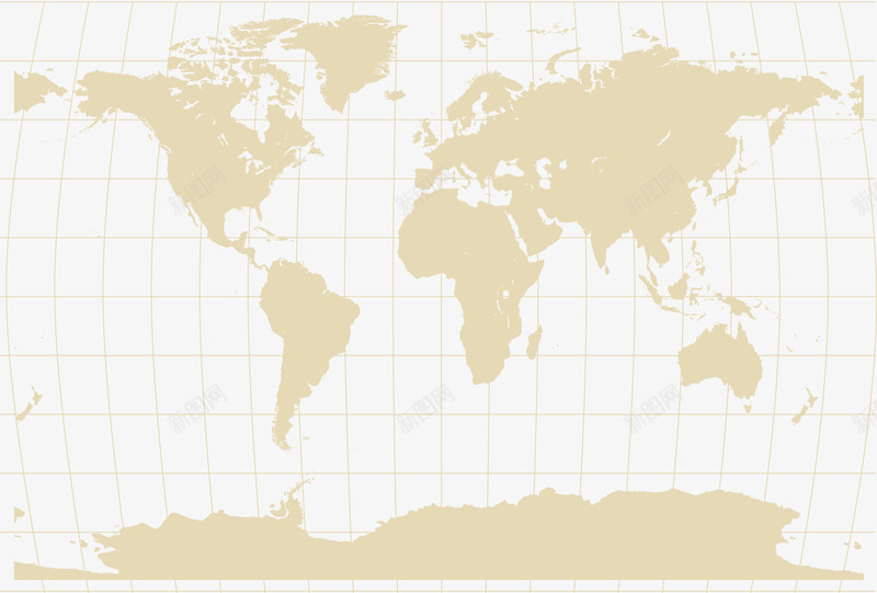 黄色做旧复古风世界地图png免抠素材_新图网 https://ixintu.com 地图 科技 科技感地图 线条 经纬网