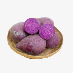 一碟漂亮的生紫薯素材
