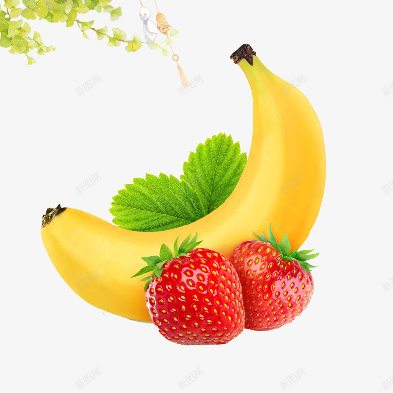 摄影香蕉草莓png免抠素材_新图网 https://ixintu.com 摄影 草莓 香蕉