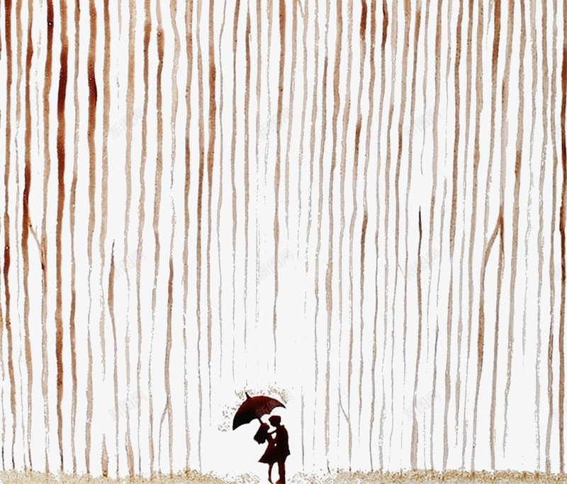 咖啡渍下雨有情人png免抠素材_新图网 https://ixintu.com 下雨 创意 单页 咖啡渍 有情人 爱人 绘画 雨伞