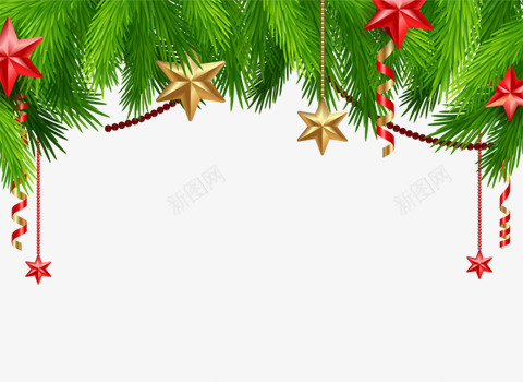 圣诞节星星挂饰png免抠素材_新图网 https://ixintu.com 圣诞 圣诞节 星星 装饰