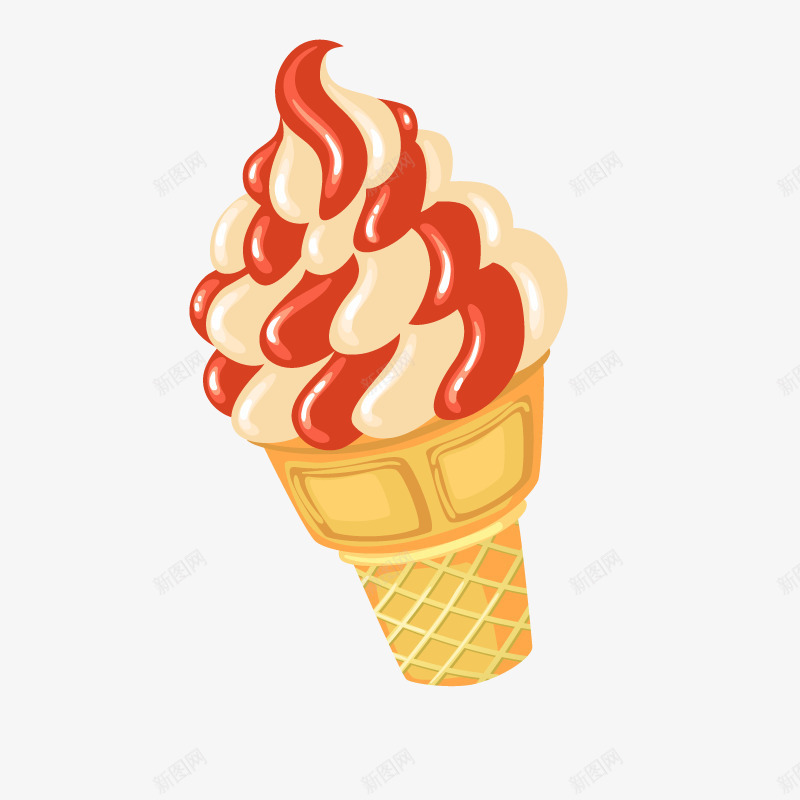 甜筒冰淇淋png免抠素材_新图网 https://ixintu.com 夏天 甜筒 草莓口味 食物