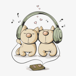听音乐的狗素材