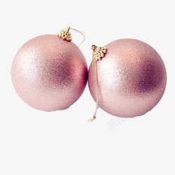 圣诞粉色球装饰素材