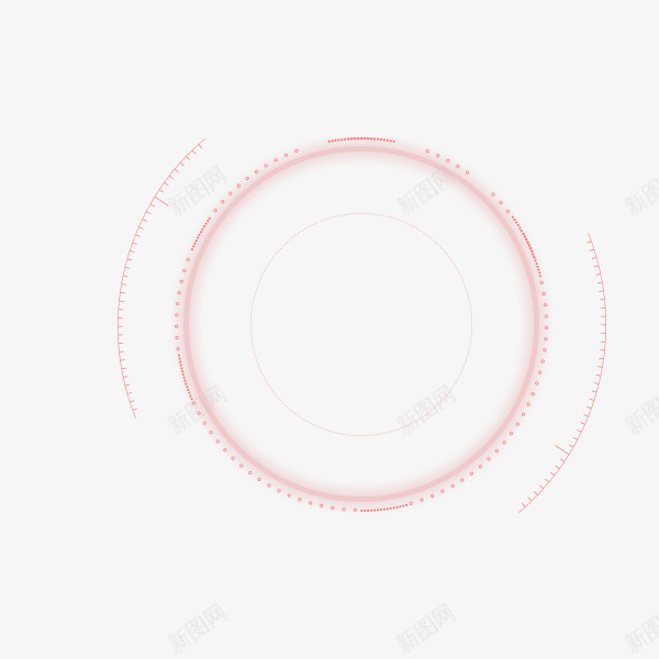 粉色圆圈png免抠素材_新图网 https://ixintu.com 科技 简洁 简约 线性 虚线圆