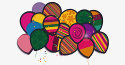 节日单多彩装饰气球背景高清图片