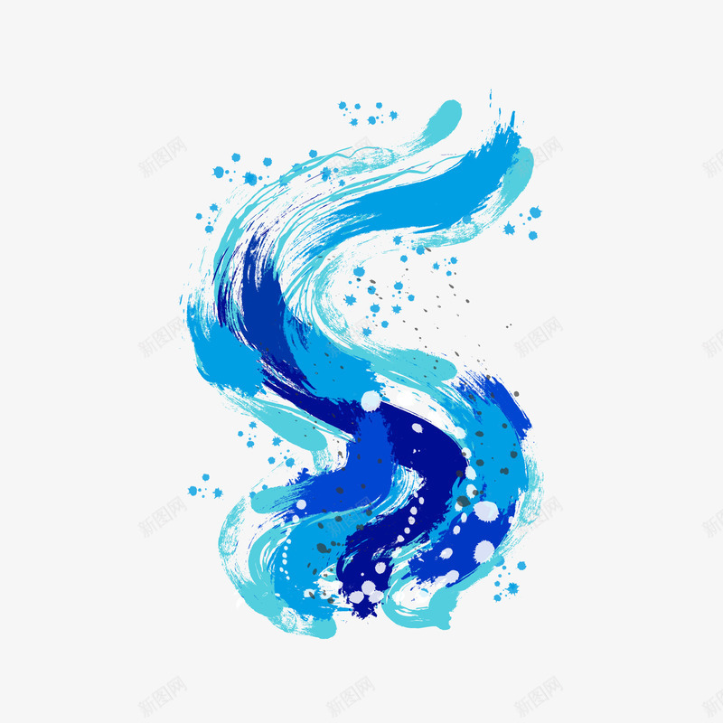 蓝色笔刷海洋装饰图案矢量图ai免抠素材_新图网 https://ixintu.com 图案 海洋 笔刷 蓝色 装饰 矢量图