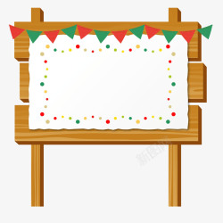 礼品斜线边框圣诞节木牌广告边框图矢量图高清图片