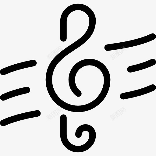 高音谱号图标png_新图网 https://ixintu.com 五角星 声音 旋律 符号 音乐 音符