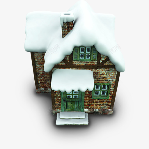 落雪的房子模型png免抠素材_新图网 https://ixintu.com 房子 模型 落雪