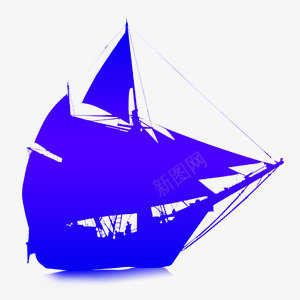 蓝色帆船图案png免抠素材_新图网 https://ixintu.com 扬帆起航 游轮 纯色图案 蓝色帆船 蓝色装饰图案