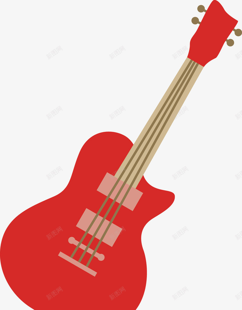 吉他png免抠素材_新图网 https://ixintu.com 乐器 琴铉 电力科技 红色 音符