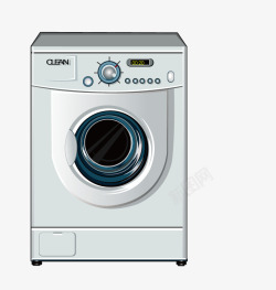 银色洗衣机矢量图素材
