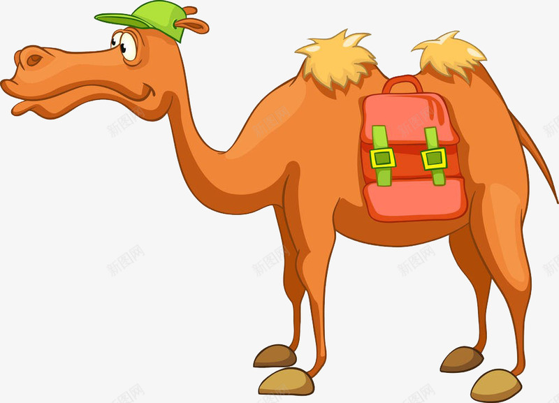 戴帽子的骆驼png免抠素材_新图网 https://ixintu.com 动物 卡通手绘 四条腿的 沙漠动物 背上山峰 驼峰 驼队 骆驼