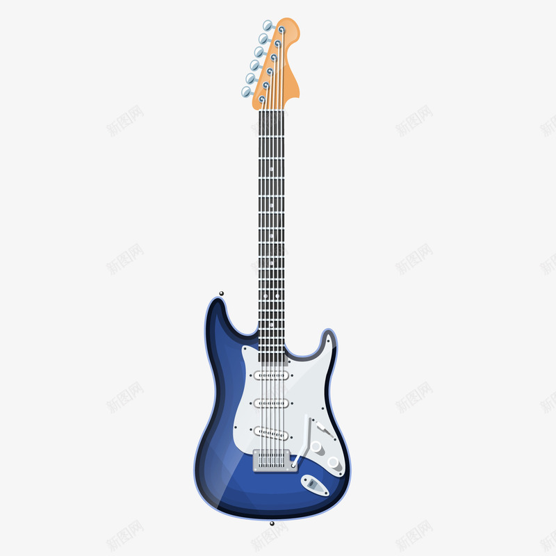 蓝色的电吉他png免抠素材_新图网 https://ixintu.com 乐器 卡通 校园文化艺术节 演奏 电声乐器 音乐