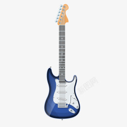 矢量电吉他蓝色的电吉他高清图片