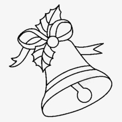 圣诞节黑白卡通手绘铃铛高清图片