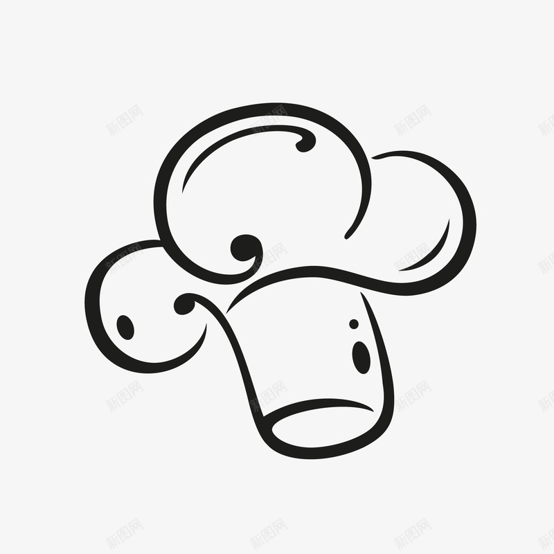 手绘厨师帽子矢量图图标ai_新图网 https://ixintu.com 厨师 帽子 手绘 矢量图
