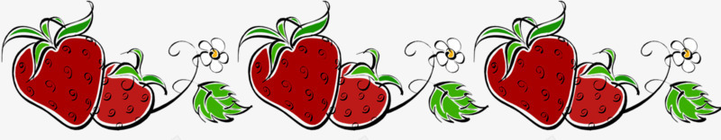 草莓边框png免抠素材_新图网 https://ixintu.com 手绘 水果 红色 草莓 边框