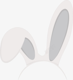 一个白色兔子耳朵矢量图素材