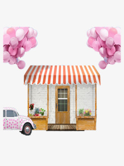 粉色店面鲜花店面高清图片