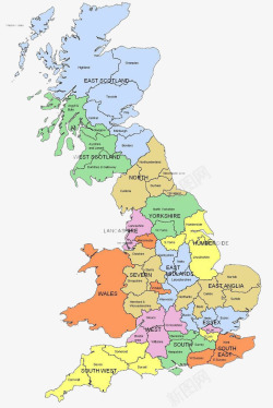 英文英国地图素材