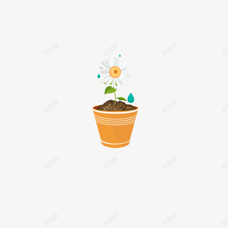 盆栽花盆png免抠素材_新图网 https://ixintu.com 卡通 盆栽 花 花儿 花朵 花盆