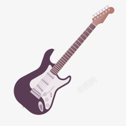 卡通电吉他扁平化电吉他高清图片