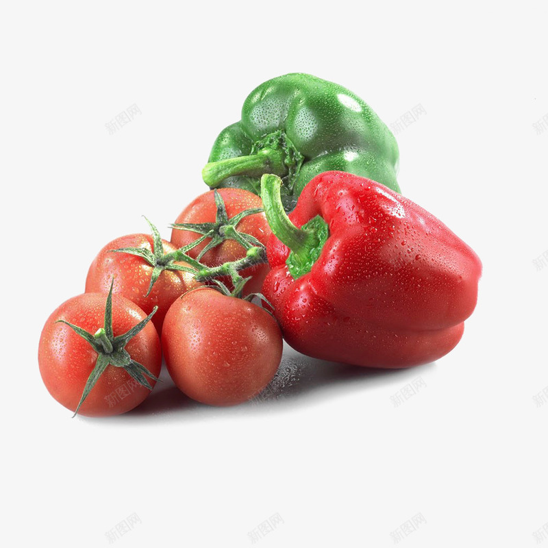 蔬菜png免抠素材_新图网 https://ixintu.com 一堆蔬菜 太空椒 太空辣椒 番茄 蔬菜