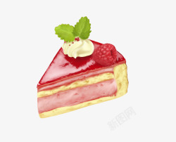 草莓果浆夹心蛋糕素材