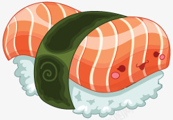 卡通生鱼片可爱日本料理生鱼片寿司高清图片