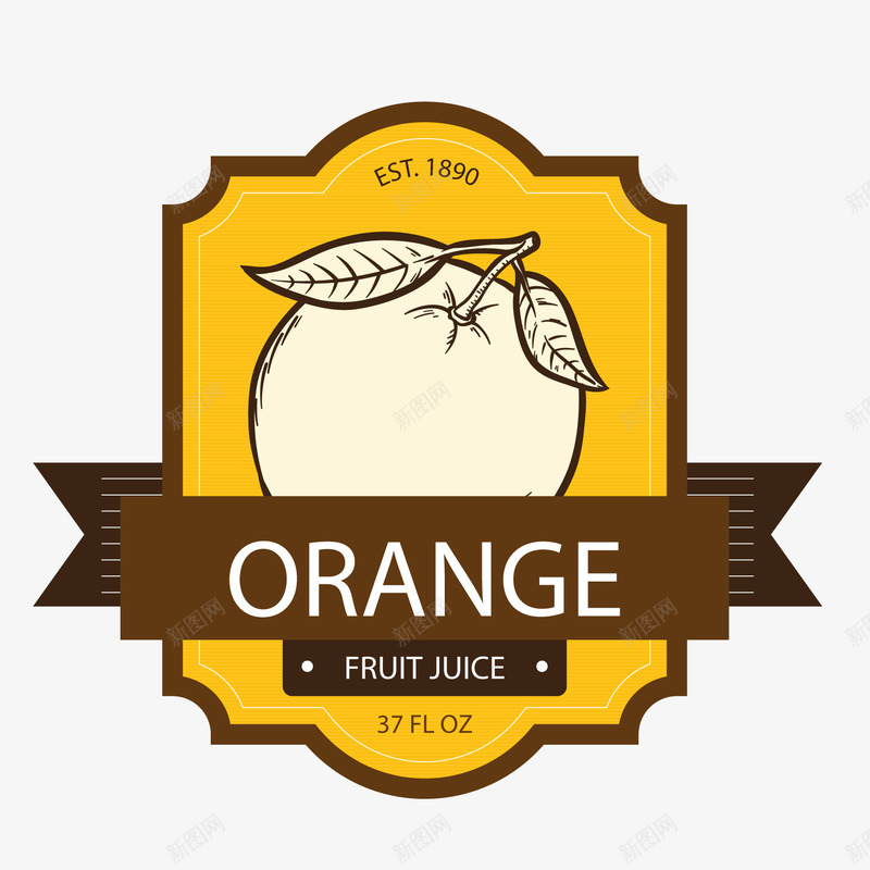 创意水果果汁标志矢量图ai免抠素材_新图网 https://ixintu.com 卡通 果汁 标签设计 橙汁 水果 黄色 矢量图