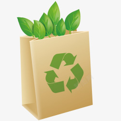 绿色购物袋环保纸袋子高清图片