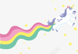 奔跑的独角兽矢量踏着彩虹的天马矢量图高清图片