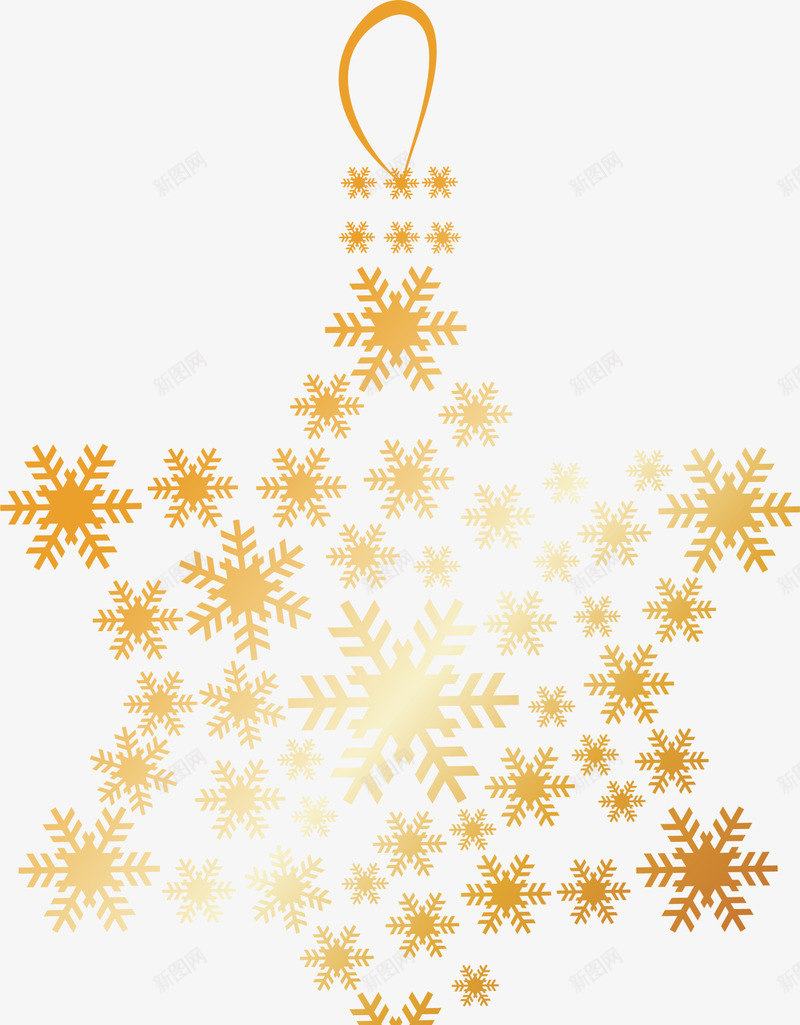金色星星圣诞球png免抠素材_新图网 https://ixintu.com 圣诞快乐 圣诞节 节日挂件 装饰图案 金色挂饰 雪花图案
