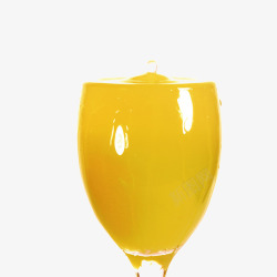 红酒杯内的橙色果汁素材