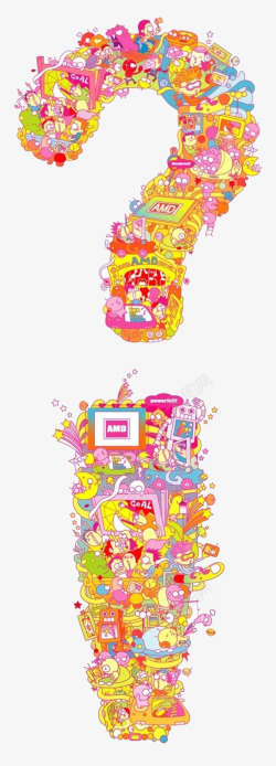 彩色问号素材