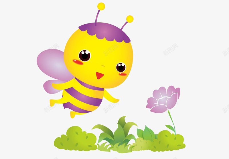 蜜蜂png免抠素材_新图网 https://ixintu.com 卡通 可爱 宝宝 昆虫 翅膀 花草 蜂类