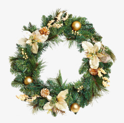 圆环绿色精美圣诞节装饰花环高清图片